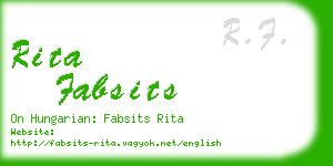rita fabsits business card